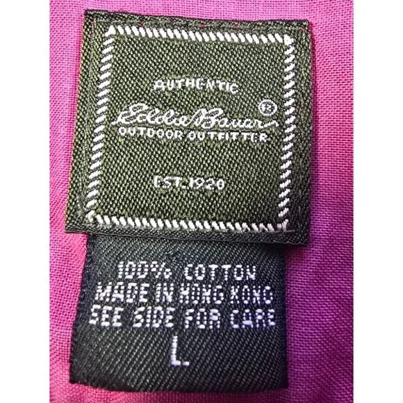 VTG Eddie Bauer Pink Corduroy Pearl Snap Button Down Shirt Women’s Large - Picture 2 of 16